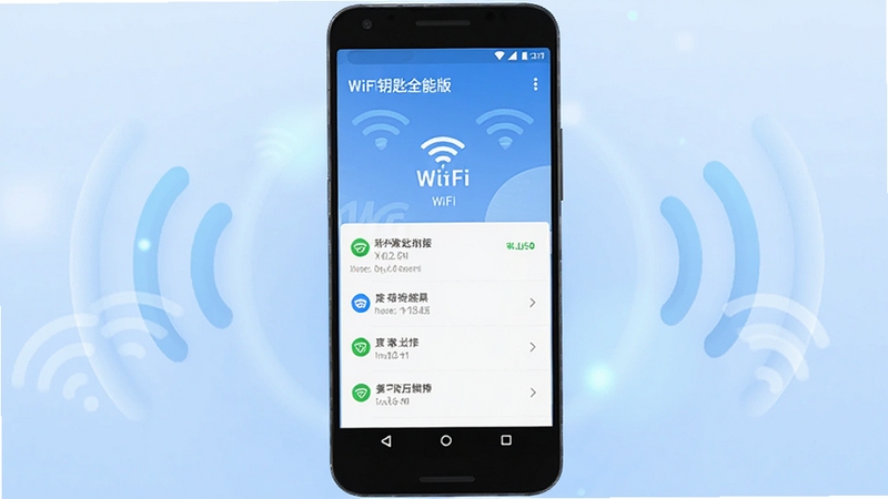 �����������һ����׿�ֻ�����Ļ��ʾWiFiԿ��ȫ�ܰ�ļ���ȵ��б����棬����Ϊǳ��ɫ��������͹��Σ����ܵ�׺�źŲ���ͼ�Σ���������ˬ�Ƽ��У�ͻ��������������