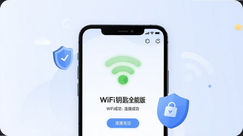 WiFiԿ��ȫ�ܰ氲׿�ֻ���װ��ɺ���������ͼ���廭���ֻ���Ļ��ʾ���ӳɹ���ʾ���ź�����ͼ�꣬����Ϊ����ɫ���䣬���ж��ư�ȫ��ʶ���������