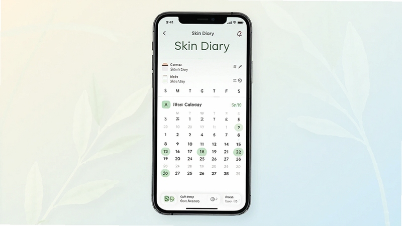 һ����ΪSkin Diary���ֻ�Ӧ�ý���չʾ����������Ϊ���з��õ������ֻ�����Ļ��ʾ����Ƥ����¼������������ͼ������Ϊ��͵�ǳɫ��������������������Ȼ���ʺ�Ӧ���̵�չʾ
