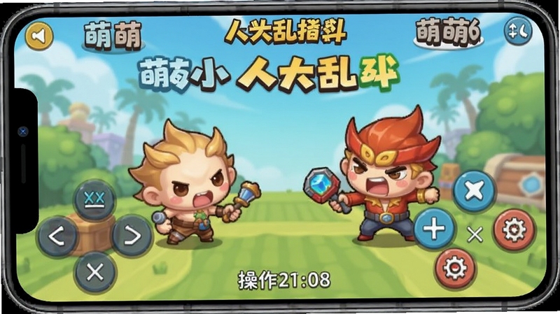 萌萌小人大乱斗移动端虚拟按键操作设置界面截图