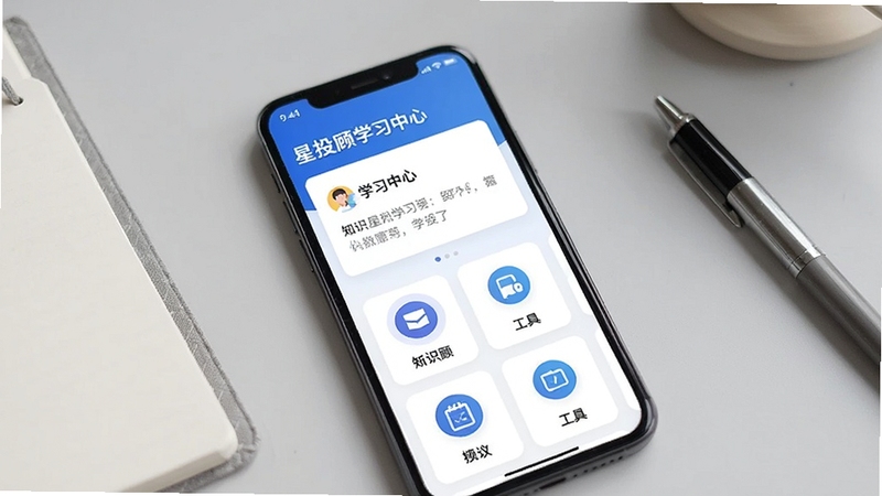 ����Ϊ��Ͷ��Ӧ�õ�ѧϰ����ҳ�棬�ֻ���Ļ��ʾ֪ʶ��Ƭ�빤�����ͼ�꣬����Ϊǳ��ɫ���棬�Ա߰ڷűʼǱ��ͱʣ�����ɫ����ͣ�����ѧϰ�빤�߽�ϵ�ʵ�ó���