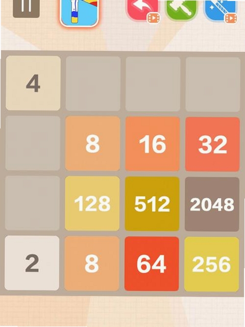 2048变体版游戏界面与道具展示截图
