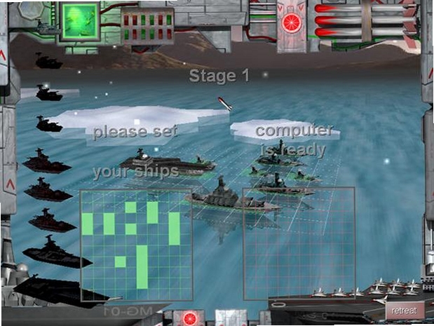 3D海战棋电脑版新手入门教程画面,三维网格和战舰模型,关键词必须包含 {3D海战棋电脑版新手入门}