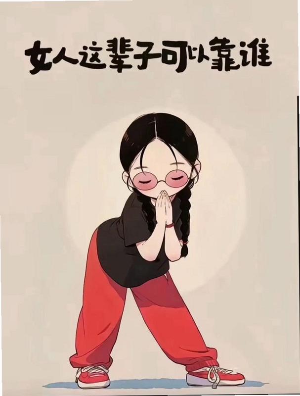 女汉子拿着手机开心阅读,关键词必须包含{进击的女汉子},文字概括用户阅读体验场景