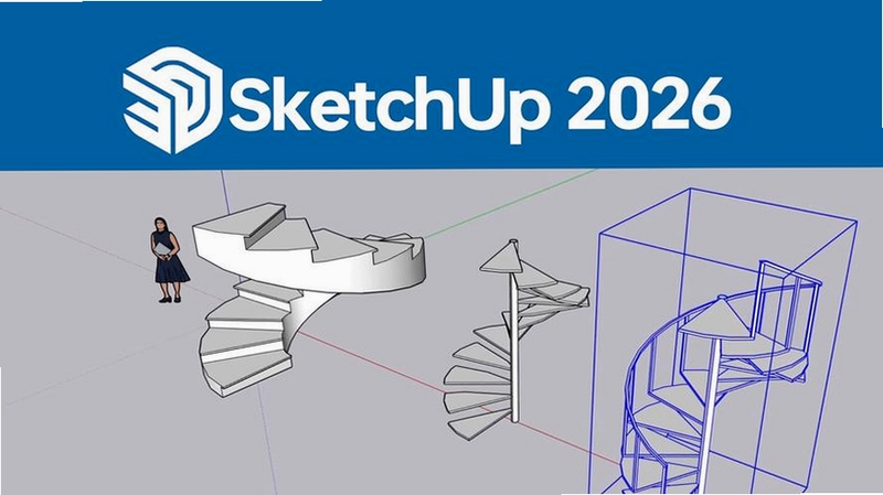 SketchUp Pro 2026 推拉工具建模操作 实时阴影效果