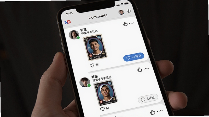 NB���ǿ������������棬�ֻ���Ļ��ʾ�û������б����п�ƬͼƬ�͵������۰�ť������Ϊǳɫ�����������ͷ��ͻ���ͼ����������Χ��Ծ���罻����ͻ��