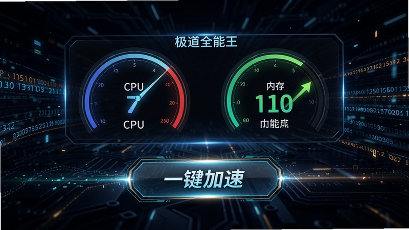����ȫ�������ܼ��ٹ���չʾ����ʾCPU���ڴ�ռ�����Ǳ��̣��Լ�һ�����ٰ�ť������Ϊ�ſ����ɫ�Ƽ���񣬴��ж�̬��Ч����������Ч����ͻ�������������ٶȸС�