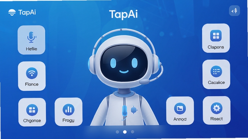 TapAi������Ԥ��ͼ��չʾ�����������������빦��ͼ�겼�֣�����Ϊ����ĿƼ���������λ��ͻ����ʾTapAi���������������������ִ����Ѻá�