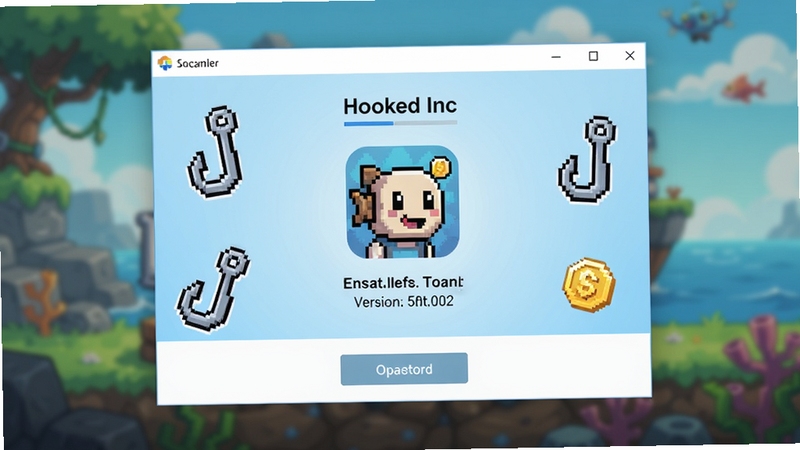 һ��չʾHooked Inc��װ��������ĸ����ͼ��������������������ʾ��Ϸͼ��Ͱ汾�ţ�����Ϊ����ɫ���䣬��Χ��Ʈ�������ط��㹳�ͽ��Ԫ�أ�����������ִ���ͻ����װ���ߵı���ԣ���������Ϊ��װ���Ĳ�����壬��������Ϊ��Ϸ������ģ���黯������Booguģ������