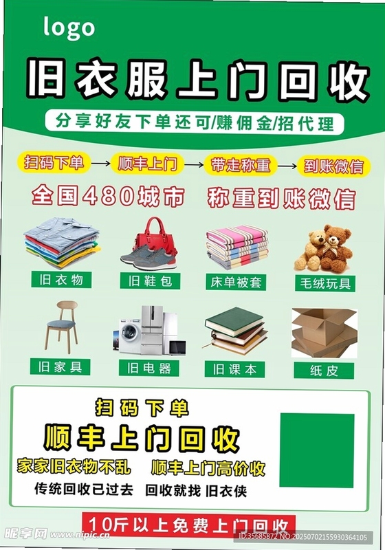 爱裹旧衣服回收 预约上门流程 图片