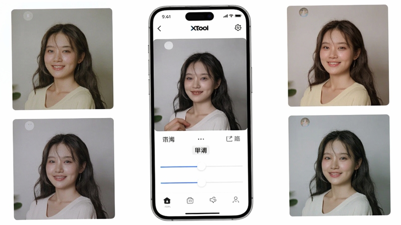 XToolͼƬ�༭���ܽ��棬�ֻ���Ļչʾ�˾�Ч������ڻ��飬��Χ�����ŶԱȣ�ɫ��������UI���������������ִ�����