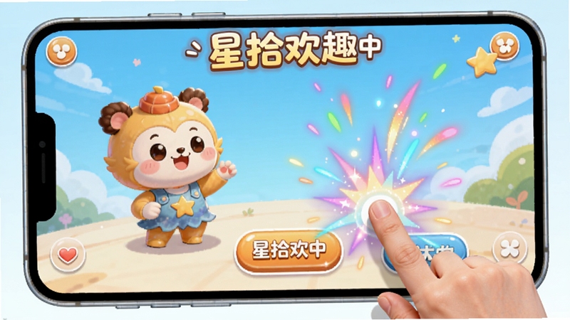 չʾ��ʰ��Ȥ��һ������Ĵ��⻥��С��Ϸ���棬�������пɰ��Ŀ�ͨ��ɫ�ͻ�����ť���û���ָ���ڵ����Ļ������Ѥ������Ч���������������ɾ���ͻ��Ȥζ�Ժͻ�����