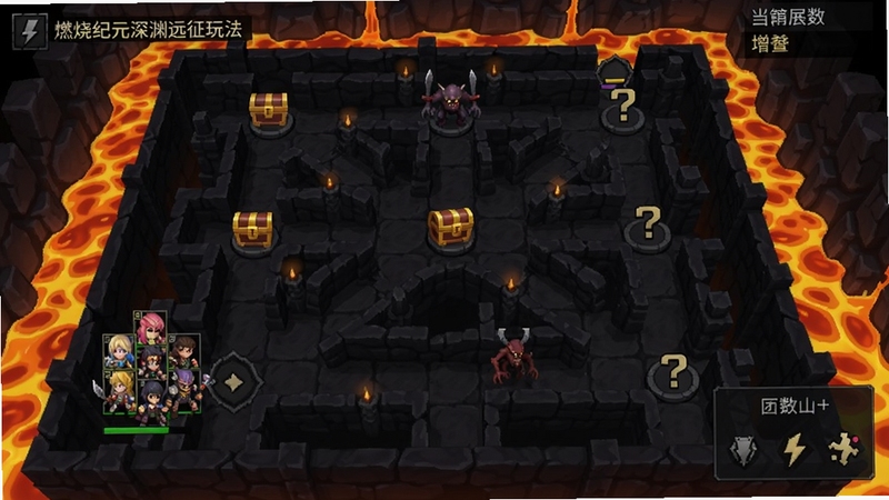 ȼ�ռ�Ԫ��ԨԶ���淨��ͼ������չʾһ����ɫ�����Թ���ͼ��·���ֲ棬�ڵ����б��䡢������ʺ�ͼ�꣬��Ҷ���ͷ��λ����㣬��ͼ��Ե�����������������Χ���ض�Σ�գ�UI����չʾ��ǰ����������Ч����