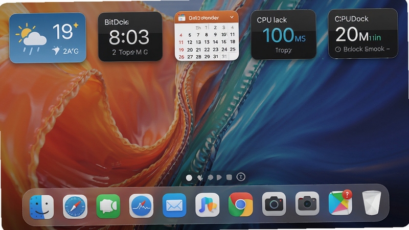 BitDockϵͳС����չʾ������������������CPU��ص�С���ߣ�������Dock���Ϸ�������Ϊ��̬��ֽ��ɫ�ʷḻ��С������ƾ��£���Ϣ�����ɶ������ʱ�У�ϸ�ڵ�λ