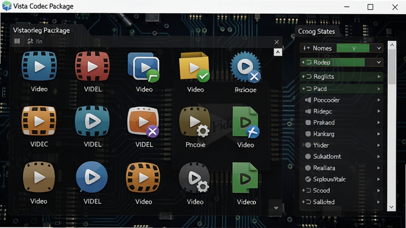 Vista Codec Package ����������չʾ������Ƶ��ʽͼ�������״̬������Ϊ��ɫ��·������������Ϊ�������б����ʽ����ѡ���������ϸ�ڷḻ������ȫ��ʽ��������
