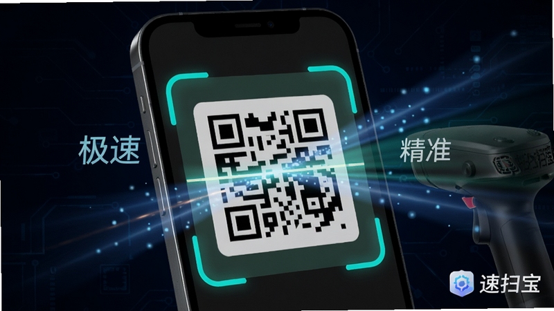 һ�Ŷ�̬Ч��ʾ��ͼ��չʾ��ɨ��ɨ���ά���˲�䣬�������ֻ���Ļ�ϵ�ɨ����׼һ����ά�룬��Χ�й��߻�۵���Ч������Ϊ��ɫ�Ƽ��磬ͻ�������١��롰��׼�����ص㣬ͼƬ�������������ơ���ɨ������ˮӡ��