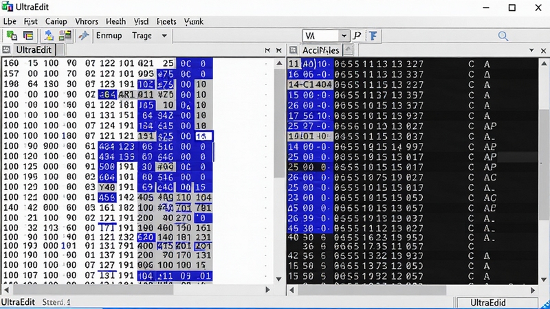 UltraEdit ʮ�����Ʊ༭���棬���ʮ���������ݣ��Ҳ�ASCIIԤ�����б༭״̬����ɫ������������רҵ����������ͼ���