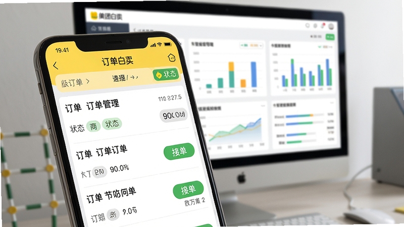���������̼Ұ涩������������д������۽���APP�������Ķ����б���״̬��ǩ�ͽӵ���ť������Ϊ������Ļ��ʾӪҵ����ͼ�����������������ܹ��������ݴ������������רҵдʵ��