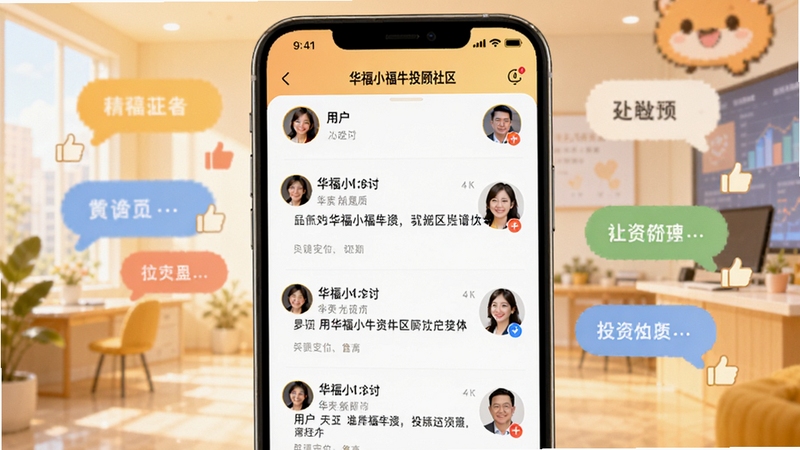 ����С��ţͶ������ҳ�棬չʾ�û������������б���Ͷ�ʹ��ʵ�ͷ�񣬱���Ϊ�����Ľ��������������������ݺ͵���ͼ�꣬����ΪAPP�������棬������»��ã�ɫ����ů��