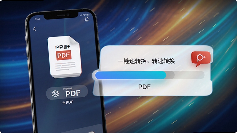 һ����������PDFת������ʾ��ͼ���ֻ���Ļ��ʾ�ļ�����ת��ΪPDF�Ľ������������������ö�̬��ӰЧ����ͻ������ת���ĺ��Ĺ���