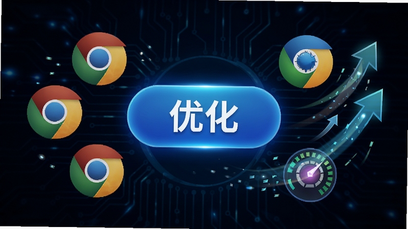 SpeedyFox一键优化操作演示图,画面中央有一个醒目的优化按钮,周围环绕着浏览器图标和速度提升的动画效果,背景为深色科技风格