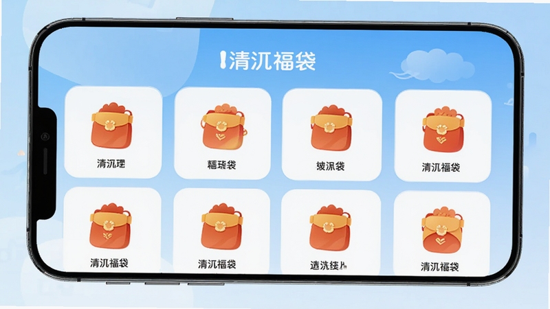 ���丣��������Ԥ��ͼ��չʾ������ҳ�ĸ����б����֣�����Ϊǳ��ɫ���䣬�ֻ���Ļ������ʾ����Ŀ�Ƭʽ����ģ�飬ͼ��Բ���������������ִ���Լ��ͻ�������丣����Ʒ�Ʊ�ʶ������ɾ��������ʺ���ΪӦ���̵��ͼ