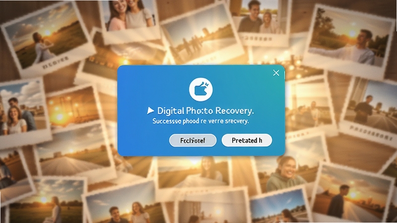 Digital Photo Recovery �ɹ��ָ���Ƭ��Ľ��棬������ʾ�ָ���ɶԻ��򣬱���Ϊɢ��Ĺ�Ӱ��ƬЧ����ͻ���û�������Ƭʱ��ϲ�����飬����ɫ��������ܰ��