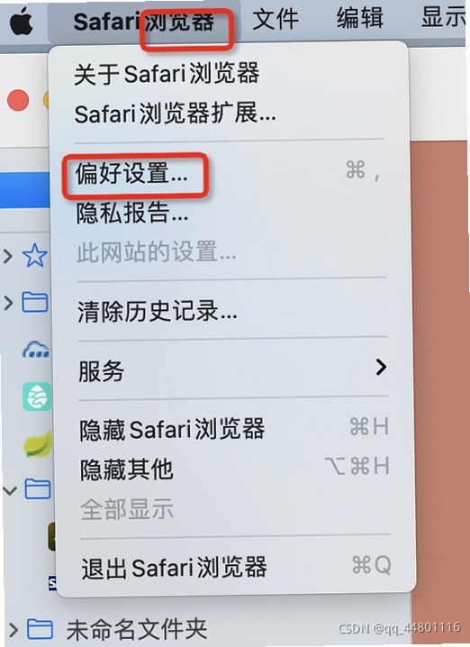 Safari浏览器设置界面