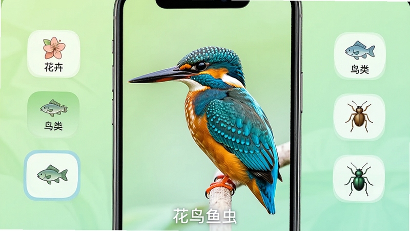 һ��չʾ�������Ӧ����ͼ������Ľ�ͼ���ֻ���Ļռ�ݻ������壬��Ļ����ʾһֻ�����ȫ��������Ƭ����ëϸ�������ɼ�����Χ�з����ǩ�绨�ܡ����ࡢ���ࡢ���棬������Ƽ�����£�����Ϊǳ��ɫ���䣬������������ͻ��Ӧ�õĹ������������ԣ�ͼƬ�ײ��С�������桱Ӧ������ˮӡ