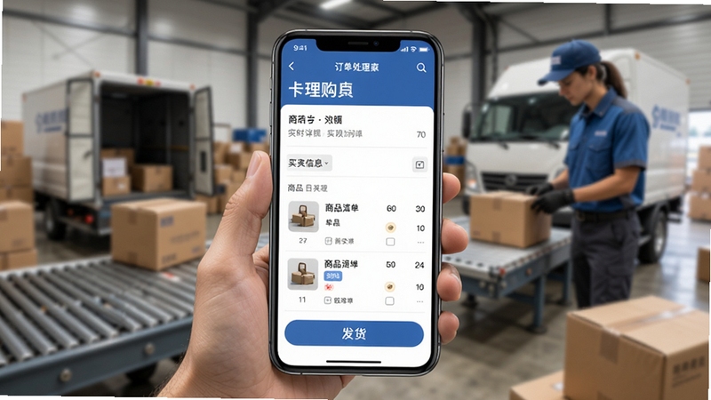 �������̼Ҷ˶�������ҳ�棬�ֻ�����չʾһ���������飬���������Ϣ����Ʒ�嵥�ͷ�����ť������Ϊ��ݷ���������ͼƬ���дʵ��ͻ��ʵʱ���������ĸ�Ч���ص�