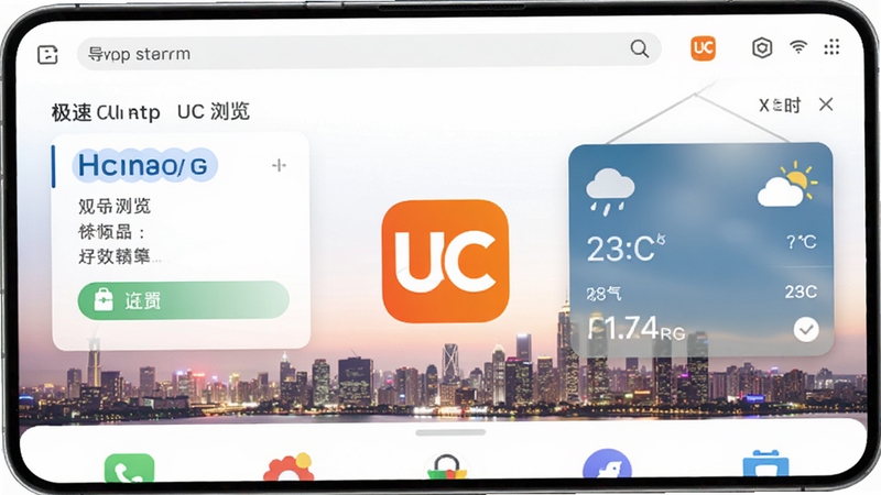 UC�����������Ԥ��ͼ��չʾ���ٵ���ҳ�������Ҽ����ֻ���Ļ������ʾUC�����Logo������Ϊ����ɫ����ҹ������������������ͻ����������Ĺ�������