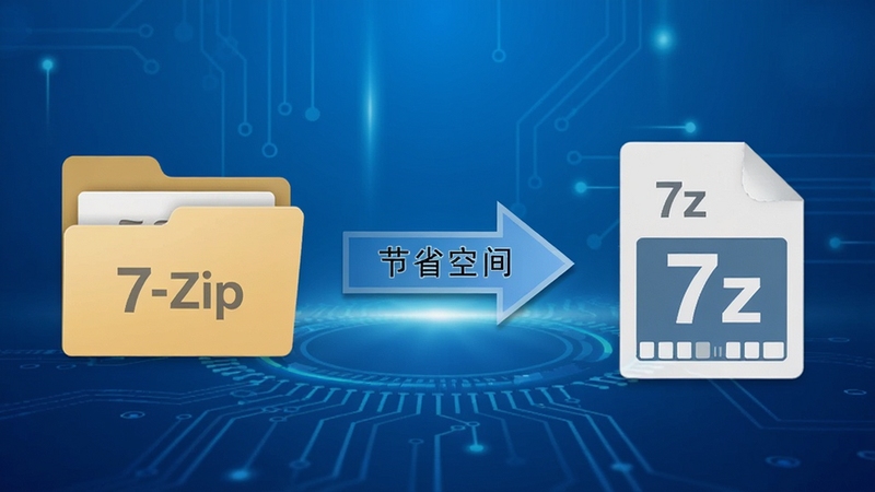 7-Zip����ѹ���Ա�ʾ��ͼ�����Ϊδѹ�����ļ���ͼ�꣬�Ҳ�Ϊѹ�����7z�ļ�ͼ�꣬�м��ü�ͷ���ӣ���ͷ�Ա�ע����ʡ�ռ䡱����������Ϊ�������ɫ�Ƽ��б����������������ˣ�ͻ��ѹ��Ч������