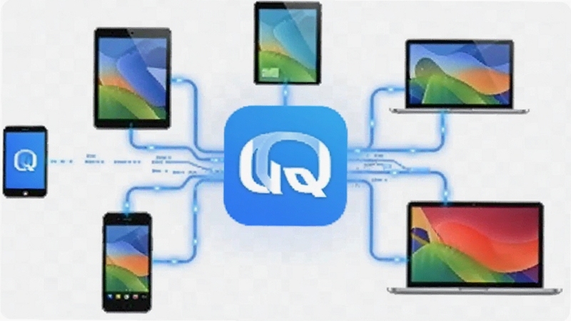 QQ�����������ͬ������ͼ����������ΪQQ�����ͼ�꣬���ܻ����ֻ���ƽ�塢�ʼǱ����Ե��豸ͼ�꣬����ɫ�����������ӣ�����Ϊǳ��ɫ����ͻ�����豸Эͬ��