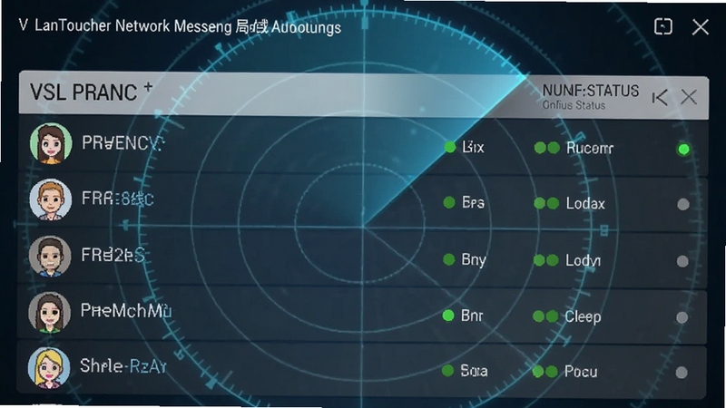 VSL LanToucher Network Messeng �������豸�Զ������б���ͼ�������������״�ɨ�趯��Ϊ������ǰ���������ĺ����б�������״ָ̬ʾ�ƣ���ɫ��ʾ���ߣ���ɫ��ʾ���ߣ����������������