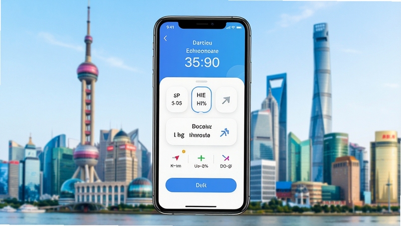 语音翻译王主界面展示,手机屏幕显示中英互译界面,背景为现代城市地标,整体色调明亮清新,突出软件简洁易用的特点