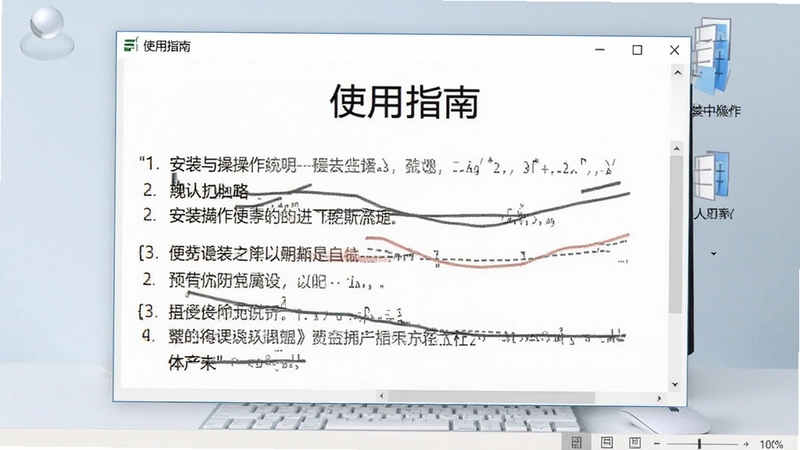 一张电脑截图显示Excel必备工具箱的“使用指南”界面,有步骤编号与说明文字,背景为简洁的桌面,整体清晰,便于用户理解安装与操作流程。