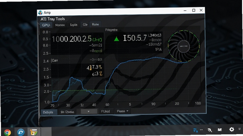 ATI Tray Tools �Կ�����������Ԥ��ͼ����ʾ����ͼ����GPU������ߣ�����Ϊ��ɫ�Ƽ������棬��������Ϊ����������壬չʾ����Ƶ�����¶����ݣ����дʵ����