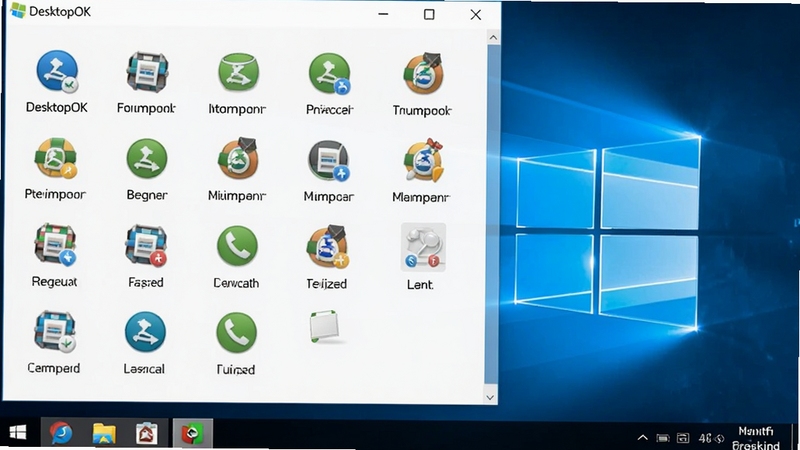 DesktopOK�����������ͼ��չʾ���Ĵ��ڲ��ֺ�ͼ��λ�����񣬱���Ϊ�ɾ���Windows���棬ɫ����������