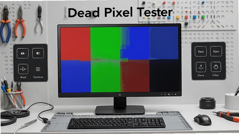 Dead Pixel Tester ��Ļ�����⹤��ȫò������������һ̨Һ����ʾ������Ļ����ʾ��������ɫ�飬��Χ�м��Ŀ�����尴ť����������ˬ������Ϊǳ��ɫ����̨��ϸ�ڷḻ���ʺ���������ͼ