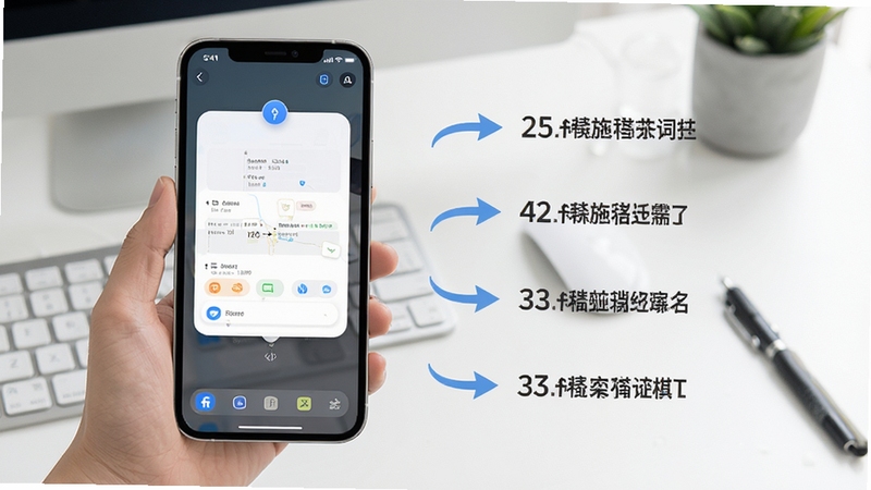 提客提词器移动端使用教程示意图,手机画面显示软件在悬浮窗模式下的效果,一旁有简洁的操作步骤标注箭头,背景为简洁的工作台,整体风格清晰直观,便于用户理解操作流程