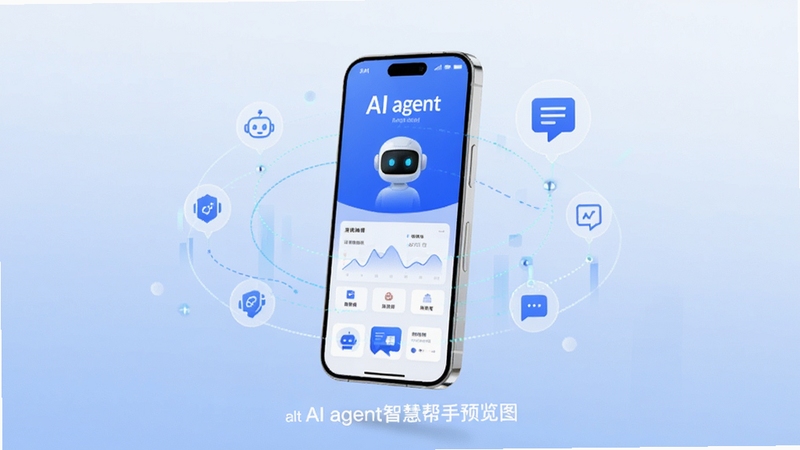 ��������Ϊһ�����������ֻ���������ͽ��䱳�����룬��Ļ����ʾAI agent�ǻ۰��ֵ������棬��Χ�����ż���ͼ�������������������չ�������������ЧЭͬ������ɫ��Ϊ�Ƽ������ɫ���ִ���ǿ���ʺ���Ϊ��������Ԥ��ͼ��alt=