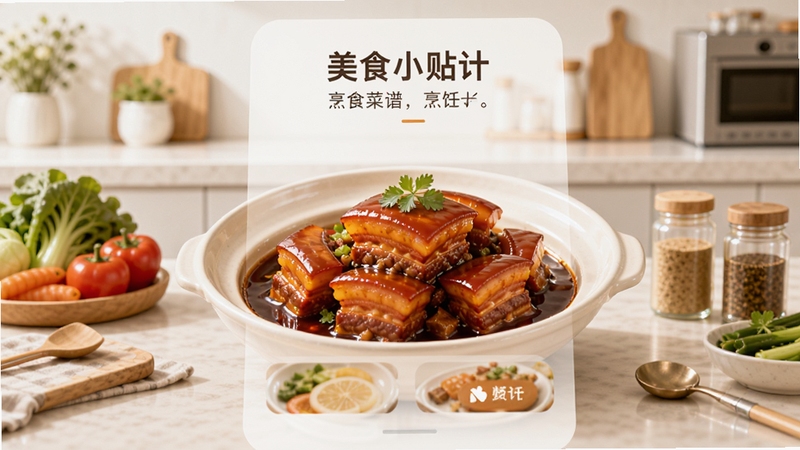 ��ʳ����Ӧ�����С��ʿ�Ľ���Ԥ��ͼ����������չʾһ��ɫ��ζ��ȫ�ĺ������Ʒ������Ϊ�����������ִ���������̨��̨���ϰڷ��������߲˺͵�ζƷ������ɫ����ů��ͻ��������ʵ������������Ϣ