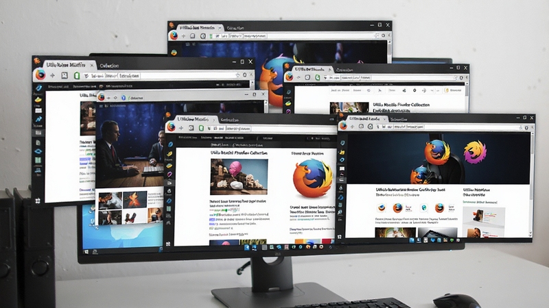 һ��չʾUtilu Mozilla Firefox Collection����ʱ�ĵ�����Ļ����Ļ��ͬʱ�򿪶��Firefox���ڣ�ÿ��������ʾ��ͬ��ҳ������Ϊ��������滷�����������������ͻ���������д������������дʵ����