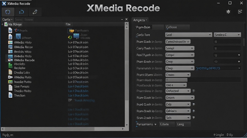 ������Ƶת������ XMedia Recode ��������ȫòԤ��ͼ�����Ϊ�ļ��б����Ҳ�Ϊ��ϸ�Ĳ���������壬������������ˣ�����Ϊ��ɫϵ�ִ����������������Ŀ�ı�����ʾ�ڽ��涥�����룬���������������ʺ������������ܷ���ͼ