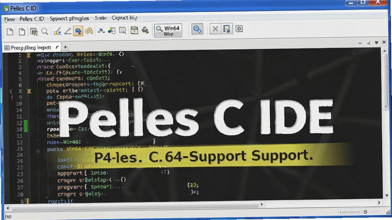 һ��չʾPelles C IDE����64λ����Ľ�ͼ��������IDE���ڴ���һ����Ŀ������������ʾWin64����ѡ�����༭���и���Դ�룬����Ϊ��ɫ��ǿ��64λ֧�֣�������������Pelles C IDE��ʶ��ͼ��ϸ�ڷḻ������չʾ����Ԫ��