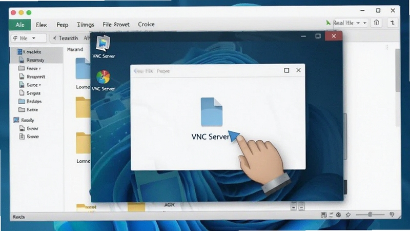 VNC Server�ļ����书����ʾͼ��չʾԶ�����洰������ק�ļ��ĳ���������Ϊ�ļ����������棬ͻ������ԡ�
