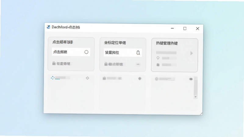 鼠标后台点击器主界面预览图,展示简洁的功能布局,背景为浅色渐变,软件窗口居中显示,包含点击频率设置、坐标定位、热键管理模块