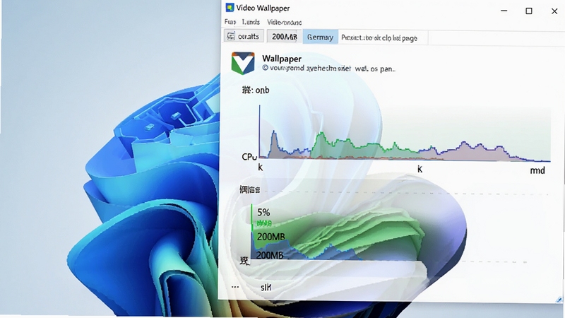 Video Wallpaper ��Դռ�ü��ͼ����������ʾ������������ڣ�����Video Wallpaper����CPUռ��5%���ڴ�ռ��200MB������Ϊ��̬�ļ���ͼ�α�ֽ��ɫ��ƫ�䣬�Ƽ���ǿ��UI����