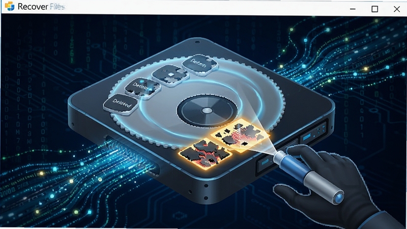 Recover My Files ���ɨ�����ʾ��ͼ������չʾ������������һɨ��Ķ�̬Ч����������ʾ���ڲ��ҵ���ɾ���ļ���Ƭ������Ϊ�Ƽ��е���������ǿ������ǿ��ĵײ�ɨ������