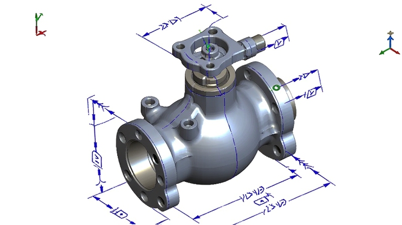 3D���㿴ͼFor Solidworks������ע������ʾ��������һ���������ģ������ʾ�����ɫ�ߴ��ע����Ƕȷ��ţ�����Ϊ���ף�ģ�͸�����ʾ����ע������Ŀ